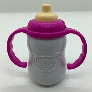 Jakks Animal Babies Nursery Replacement Bottle Sippy Cup White Dark Pink #2